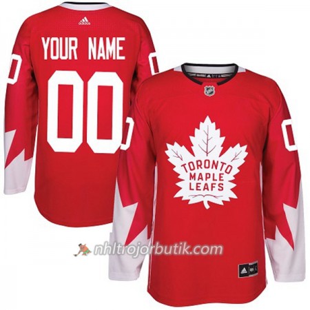 Män Ishockey Toronto Maple Leafs Tröja med eget tryck Adidas 2017-2018 Röd Alternate Authentic